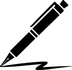 silhouette icon of pen
