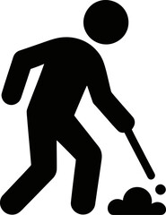 silhouette icon of user remove dust