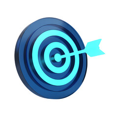3d Bullseye Hit: Precise Target Achievement Graphic on transparent background