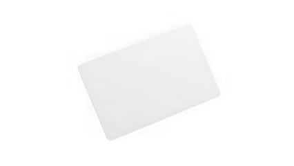 Blank white rectangular business card mockup isolated on transparent background