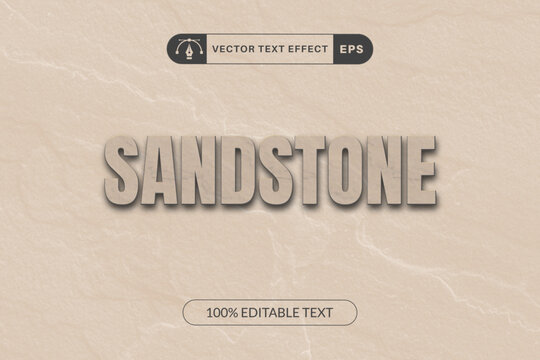 3d sandstone text vector editable