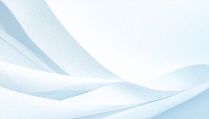 Soft minimal abstract background featuring overlapping curved paper textures in gentle white and pale blue tones, ideal for modern design, presentation layouts, branding, and clean visual concepts