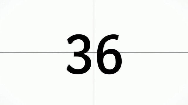 Digital countdown timer displaying numbers decreasing from 60 to 4 on a clean white background