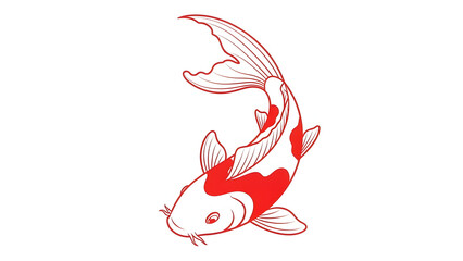 Fototapeta premium Minimal Red Koi in Graceful Flow