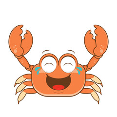 crab laughing face cartoon cute