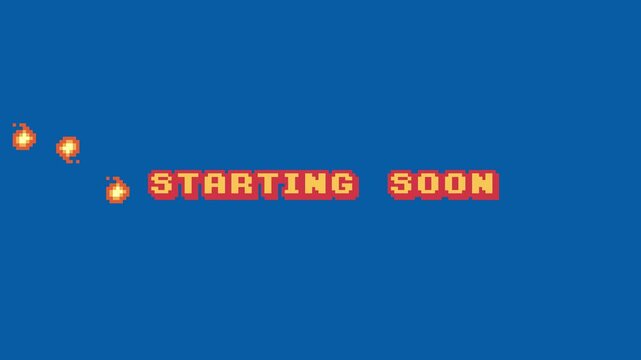 Amusing Pixel Art Fireball Starting Soon Screen, Loop