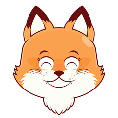 fox smile face cartoon cute