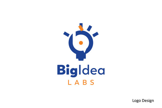 Creative Bulb letter B Logo Design and business name idea for Innovative Labs Representing Bright Ideas