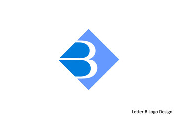 Modern Letter B Logo Design Concept on Blue Background