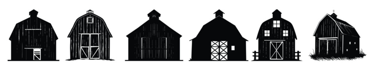 old barn farmhouse silhouette bundle © Bolja