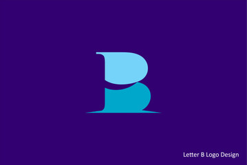 Modern Letter B Logo Design Concept on a Purple Background