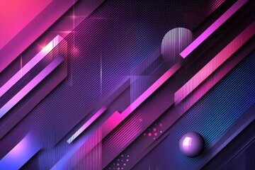 abstract sphere on diagonal gradient blocks in purple pink and blue for modern minimalist banner design