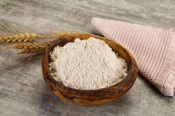 Wheat flour for cooking in the bowl