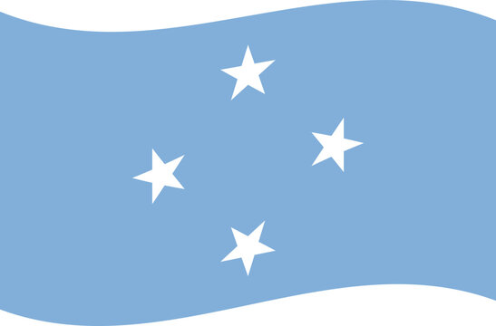 Micronesia national flag illustration, flat style, waving country banner

