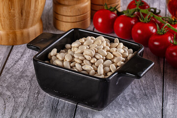 Raw white beans for cooking