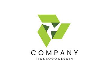 Abstract Green Triangular Logo Design with Interconnected Elements for Modern Corporate Branding and Sustainable Business Identity