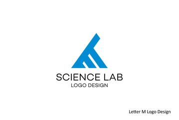 Modern Abstract Triangular 'M' Logo Design for Science Lab, Vector Illustration