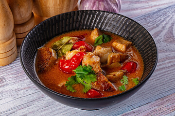 Thai Tom Yum soup with chicken