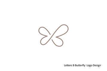 Elegant minimalist logo design combining the graceful form of a butterfly with the stylized letter B, perfect for branding and corporate identity