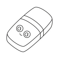 outline eraser isolated