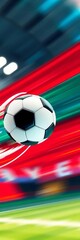 Fototapeta premium Vector illustration of a flying soccer ball, motion blur effect , blur, illustration