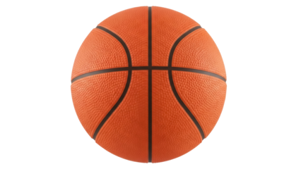 Isolated orange textured basketball, competitive sport equipment for indoor or outdoor games