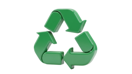 Isolated Green Recycle Symbol Illustrating Environmental Conservation and Sustainability Goals