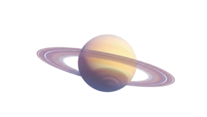 Isolated view of Saturn planet with visible rings, solar system celestial body, astronomy