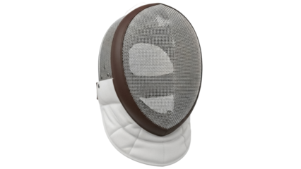 Isolated fencing mask for epee or foil practice, safety equipment for sword fighting sport