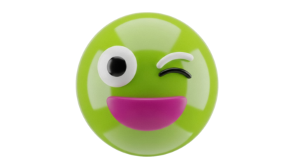 Isolated Emoji, Wink Face, Communication, Smiling, Happy, Cheerful, Emoticon Icon