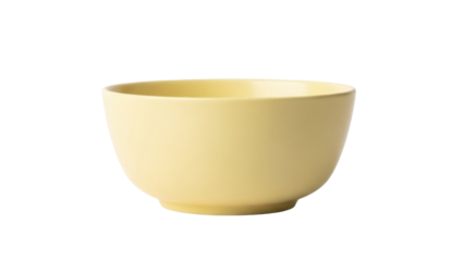 Isolated creamy yellow ceramic bowl, minimalistic kitchenware for household use at mealtime