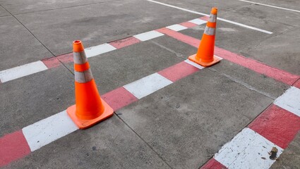 traffic cones on the road