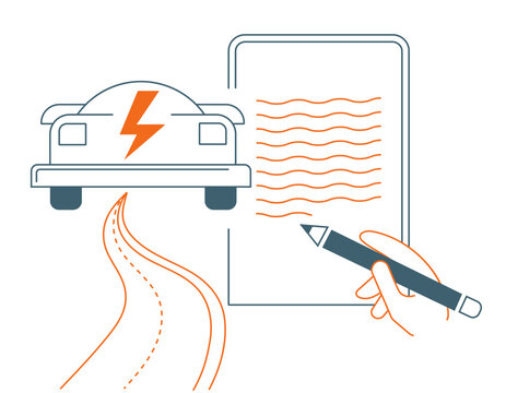 Electric car insurance contract signing