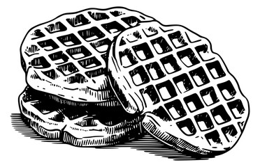 Stack of belgian waffles illustration
