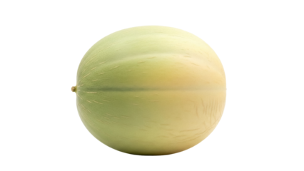 Isolated Honey Globe melon fruit, a yellow cantaloupe variety grown around the world