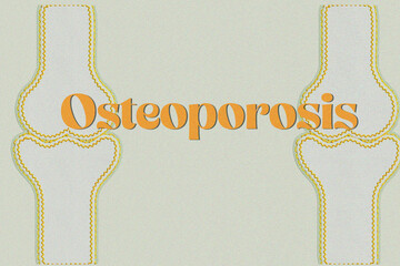 Conceptual osteoporosis and bones illustration, medical health concept, skeletal system awareness, bone fragility, anatomy visualization, healthcare education, bone health, scientific and medical illu
