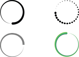 Minimal Circular Loading Rings And Progress Indicators Vector Set