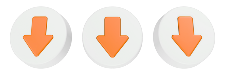 download 3d rendering icon white button