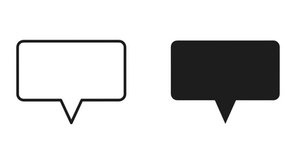Speech bubbles icon set black white