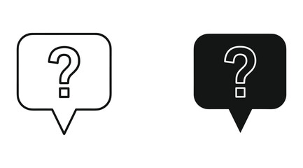 Question Mark Speech Bubble Icon Set