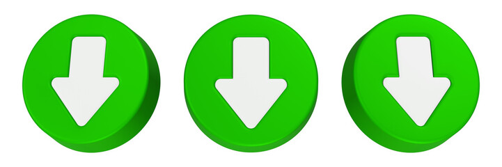 download 3d rendering icon green button