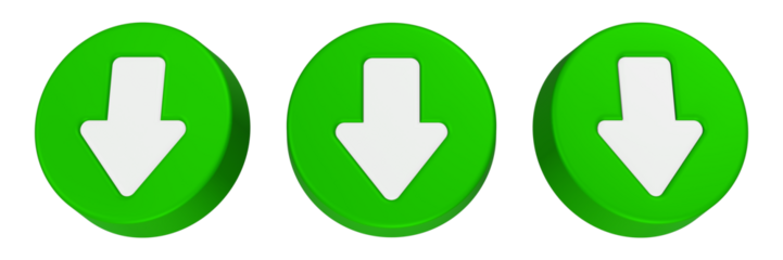 download 3d rendering icon green button