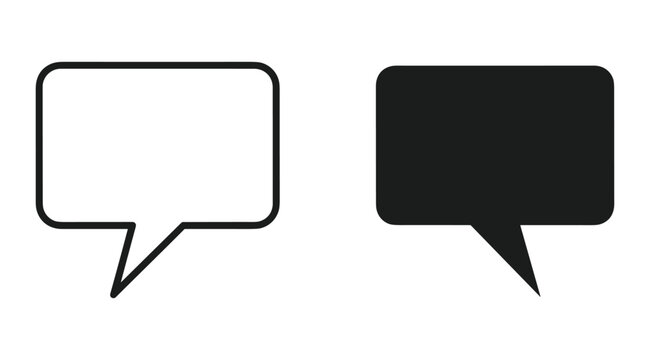 Speech bubble icon black white