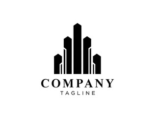 Obraz premium Modern company logo with cityscape design and tagline