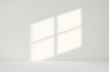 Minimal White Wall with Soft Window Light Shadow
