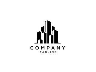 Fototapeta premium Modern company logo with cityscape design and tagline