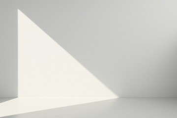 Minimal White Wall with Large Triangular Sunlight