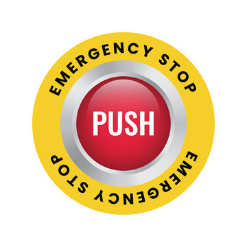Emergency Stop Button. Push Button Switch Station. Vector.