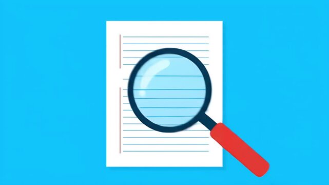 paper document file with magnifying glass
