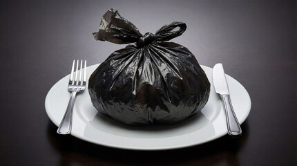 Food Garbage and Poor Nutrition Concept